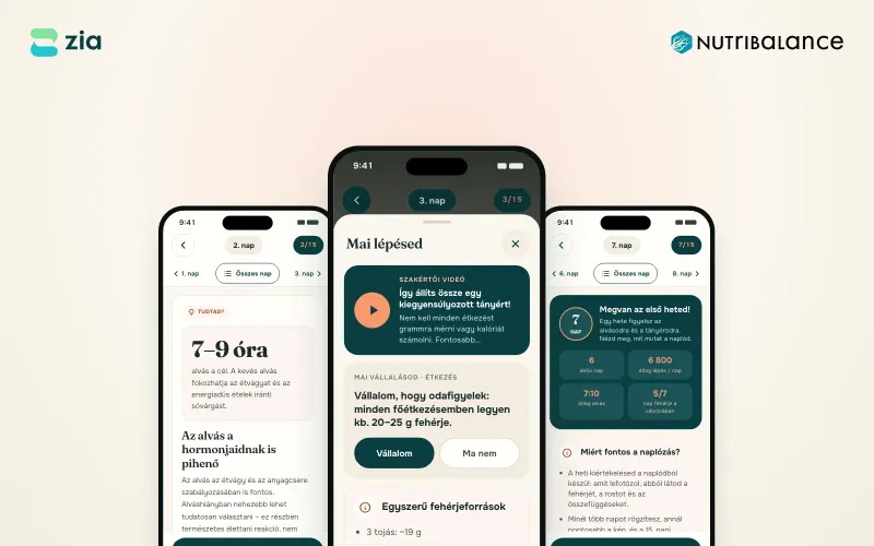 Az „Új egyensúly” 15 napos kihívás napjai a Zia appban: alvástipp, szakértői videó a kiegyensúlyozott tányérról, első heti mérföldkő